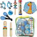Musical Instruments Set: Music Montessori Percussion - Educational Musical Set with Storage Bag (Blue)