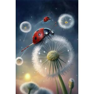 Dandelion and Ladybug Jigsaw Puzzle - 1000 Piece Adult Puzzle with Stunning Artwork - for Lasting Fun and Display - Challenging Brain Exercise, for Puzzle Lovers