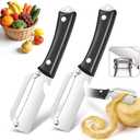 2 x 3-in-1 Stainless Steel Vegetable Peeler & Julienne Cutter with Bottle Opener - Multifunctional Kitchen Gadget for Fruits, Veggies, Camping & Daily Home Cooking(2-Pack) black