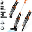 TC-JUNESUN Corded Vacuum Cleaner, 12 in 1 Ultra-Lightweight Vacuum Cleaners for Home 15KPa Powerful Suction Stick Vacuum with Washable HEPA Filter for Home, Car, Pet Hair, Carpet, Hard Floor (Black and Orange)