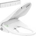 Electric Bidet Toilet Seat with Instant Warm Bidet Wash & Warm Air Dryer, Self-Cleaning Stainless Steel Nozzle, Soft Close Lid, Elongated