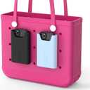 OUTXE 2 Pack Bogg Bag Phone Holder Compatible with All Bogg Bags, Silicone Cell Phone Holder Accessories for Bogg Bag, Black and Blue Phone Case Holder Insert for Simply Southern