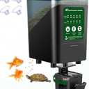 Large Automatic Fish Feeder, 14 Fl.Oz Patented Revolutionary Design Aquarium Food Tank Dispenser with Timer, Auto Feeding Moisture-Proof Electric Adjustable Battery Operated Feeders for Holidays