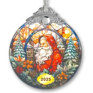 Vintage Santa Christmas Ornaments 2025  Santa Ornaments, Elegant Christmas Tree Ornaments, Red Clear Ornament, White Elephant Gifts for Adults, Holiday Keepsake Gift for Family