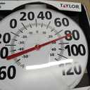 Taylor Extra Large Metal Wall Indoor Outdoor Thermometer, Easy to Read Numbers for Patio, Pool, and Indoor Areas, 18 inch, White
