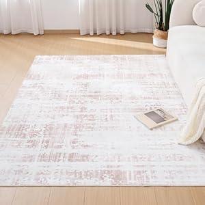 Nestiva Washable Area Rug for Living Room, Decor Area Rugs for Bedroom Dining Room, Non-Slip Boho Indoor Carpet Large Rug, Light Brown 8'x10'