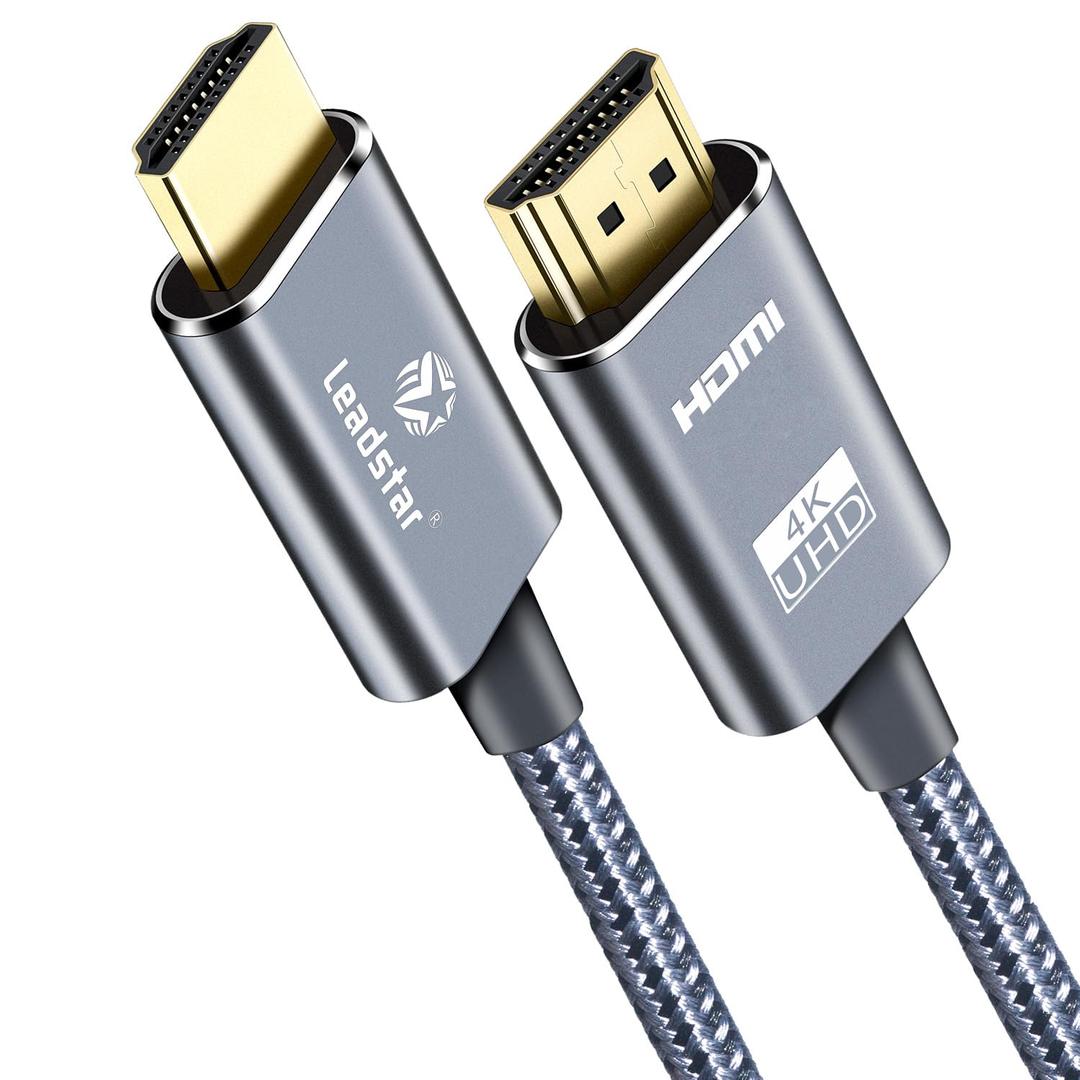 LEADSTAR HDMI Cable 4K 15 ft / 4.5m, High Speed HDMI 2.0 Cord Braided | 4K@60Hz, Ultra HD, 2160p, ARC, HDR, 3D, HDCP 2.2 | for Xbox, PS5, TV, Laptop, Monitor
