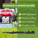 742P05620-X Mulching Mower Blades Set for Cub Cadet Craftsman MTD Troy Bilt 60" Zero-Turn Mower, Replaces 742-05620-X, Compatible with Ultima ZT2-60 ZT3-60 ZTS2-60 (3PACK)