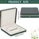 FINGERINSPIRE 19cm Square PU Leather Pearl Necklace Box Luxury Soft Touch Claimond Veins Lining Necklace Box Jewelry Storage Gift Case Dark Green Wedding Jewelry Organizer Display Case for Pendant