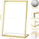 EHWINE 12 Pack Acrylic Sign Holder 8.5 x 11, Gold Picture Frame Stand up Table Top Sign Holders, Slanted Back Paper Holder Clear Display Stand Menu Flyer Holder for Wedding Party