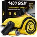 SMINDER 1400 GSM Car Drying Towels Car Detailing XXL Microfiber Towels for Cars, Trucks (48" x 24"), Ultra-Absorbent, Streak-Free, Scratch-Free, No Water Spots, Double-Twist Pile & Edgeless Design