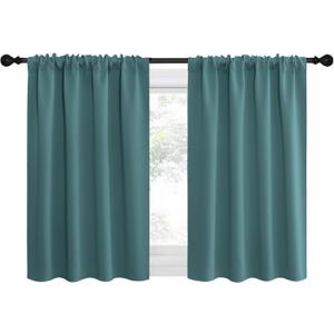 NICETOWN Blackout Curtains for RV Windows, Sea Teal, 29" by 20", 2 Panels, Room Darkening Window Curtain Panels, Easy-Care Solid Thermal Insulated Draperies/Drapes for Daughter Room