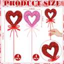 Soulchen 8 Pcs Valentines Day Heart Picks Tree Topper Decorations 15.7 Inch Heart Picks Extra Large Red Pink Glitter Foam Decorations for Valentine's Ornaments Centerpiece Table Decor(Glitter)