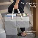 Stair basket,Foldable staircase baskets,Step stairs storage baskets with handle,1pcs dark gray