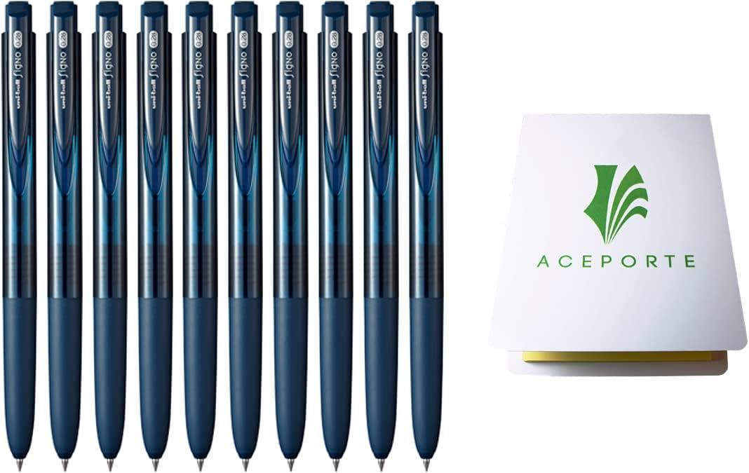 Uni-Ball Signo RT1 0.28mm - Smooth Ink Flow Gel pen, Retractable Gel Ink Pen, Ultra Micro Point, Blue Black - Pack of 10, Sticky Notes Value Set