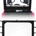 Soft Rear Windshield for Yamaha Rhino & Massimo UTVs - PVC Windscreen with Excellent Visibility, Waterproof & Tough Against Punctures, Tears & Abrasion. (Black with Zipper)