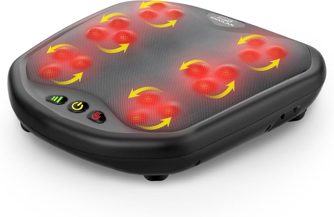 Snailax Shiatsu Foot Massager with Heat, Washable Cover Kneading Foot & Back Massager, Heated Feet Warmer, Electric Feet Massager Machine for Plantar Fasciitis (Black Sl-593)