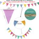 Pennant Banner Flags Pastel - GREATRIL Colorful Triangle Banners for Birthday Easter Classroom School Carnival Garland Outdoor Burlap Bunting Party Decorations 4 Strings