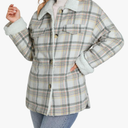 Dokotoo Winter Coats for Women Button Down Plaid Flannel Shirts Warm Sherpa Fleece Jacket Small