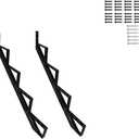 35 Inch Black Steel Stair Step Riser, 4-Step Metal Stair Stringer, 2 Pack Steel Stair Stringer for 35" Height Deck and Outdoor Steps