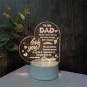 Dad Birthday Gift Engraved Night Light, Valentines Day Gifts for Dad from Daughter Son, Fathers Day, Christmas Lamp Fathers Day