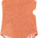 LIZENS Girls One-Piece Swimwear Adjustable Bathing Suit for Girls Swimsuit (BD401, XS/4-5) Orange