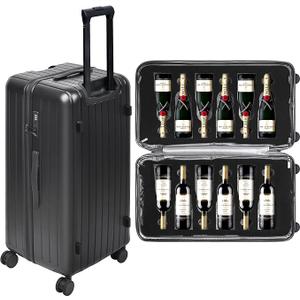 12-Bottle Wine Suitcase for Airplanes | TSA-Approved Checked Luggage | Durable PC Hard Shell & Shockproof Foam | Maximum Protection Travel Case for Airline Transport