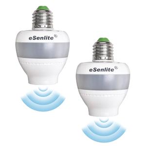 Motion Sensor Retrofit Light Socket, Radar Motion Screw LED CFL Incandescent Bulb Adapter Socket, Smart Dusk to Dawn Dimmable Control (2 Units)(Bulb NOT Included) (2 Count (Pack of 1))
