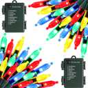 2 Pack Battery Operated Christmas Lights, Total 100LED 32FT Christmas Lights Outdoor, Waterproof Mini String Lights with 8 Modes, Decorations for Indoor Patio Garden Party Decor (Multi-Colored)