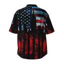 COTAIL Men's Tropical Hawaiian Beach Shirt, Short Sleeve Shirts for Men, Quick-Dry Button Up Shirt for Party, Summer, Vacation, Casual Wear (Medium, American Flag) (M)