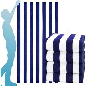 4 Packs Extra Large Beach Towel Bath Towel 72*40 Set Bathroom Sheets Bulk Oversized Soft Absorbent Thick Xl Big Giant Microfiber Terry Blanket Clearance Turkish Toallas De Playa NOT Cotton Blue Navy