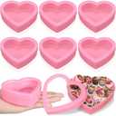 Wesiti 6 Pcs Small Heart Shaped Boxes with Window Valentine's Day Gift Boxes Plastic Storage Container for DIY Projects Presents Candy Jewelry Mother's Day Gifts (3.5 x 3 x 1.2 Inch,Pink)