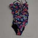 Yonique Womens Strapless One Piece Swimsuit Tummy Control Bandeau Bathing Suits Slimming Twist Front Swimwear, Floral, Small