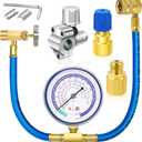 R134a Refrigerant Recharge Hose Kit-A/C Freon Charging Hose Set, with BPV-31 Bullet Piercing Tap Valve, AC Retrofit Valve, R134a Self Sealing Adapter, for Home/Car A/C Refrigerant System