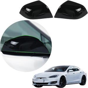 Side Mirror Cover for Tesla Car Exterior Accessories ABS Plastic Outside Cap (Pack of 2)(Model S 2016-2020 Gloss Black