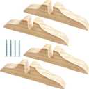 4pcs Folding Room Divider Stand, Folding Privacy Screen Holder Wooden Room Divider Stand with Screws, Heavy Duty Partition Feet for Home, Office, Hotel (4 Color Options). (Natural)