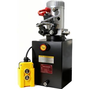 ParnicoTech Hydraulic Pump 10 Quart Double Acting Hydraulic Power Unit 12V DC, 3200 PSI Max Relief Pressure, Hydraulic Pump Dump Trailer Hydraulic Pump, SAE # 6 Port,Steel