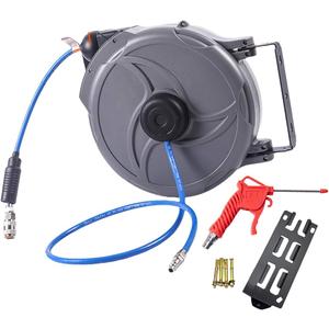 Retractable Air Hose Reel No Entanglement Work Portable Pressure Washer Hose Reel Multifunctional for Workshop Home Studio Garage