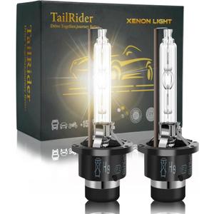 D2S HID Bulbs 4300K Yellow-White Light, 35W High/Low Beam D2S Headlight Bulb Replacement - Pack of 2 | IP67 Waterproof HID Bulbs, All-Weather Safety for Rain & Snow Driving