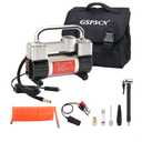 GSPSCN 6X Faster Inflation Tire Inflator Heavy Duty Double Cylinders with Portable Bag- Car Accessories，Metal 12V Air Compressor Pump 150PSI with Adapter for Car, Truck, SUV Tires, Dinghy, Air Bed