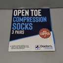 Doctor's Select 3 Pairs Copper Toeless Compression Socks for Men - 20-30 mmHg Open Toe Compression Socks Women, Toeless Socks, Knee High, Black (Large-X-Large)