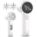 Fabric Shaver, Lint Remover Rechargeable, Electric Portable Sweater Defuzzer with 3 Speeds, 6 Leaf Blades, Digital LED Display to Remove Pilling for Clothes, Furniture, Sweater, Couch, Blanket