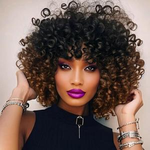 Brown Ombre Short Jamaican Bounce Crochet Hair 5 Packs 2X Ringlet Wand Curl Crochet Hair 8 Inch Curly Crochet Hair Extensions Curly Crochet Braiding Hair 100 Roots