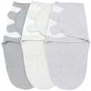 Bublo Baby Swaddles for Newborns  3-Pack Infant Swaddles 0-3 Months  Adjustable Swaddle Sleep Sack  Soft Organic Cotton Baby Wrap for Safe & Cozy Sleep (Melange Grey)