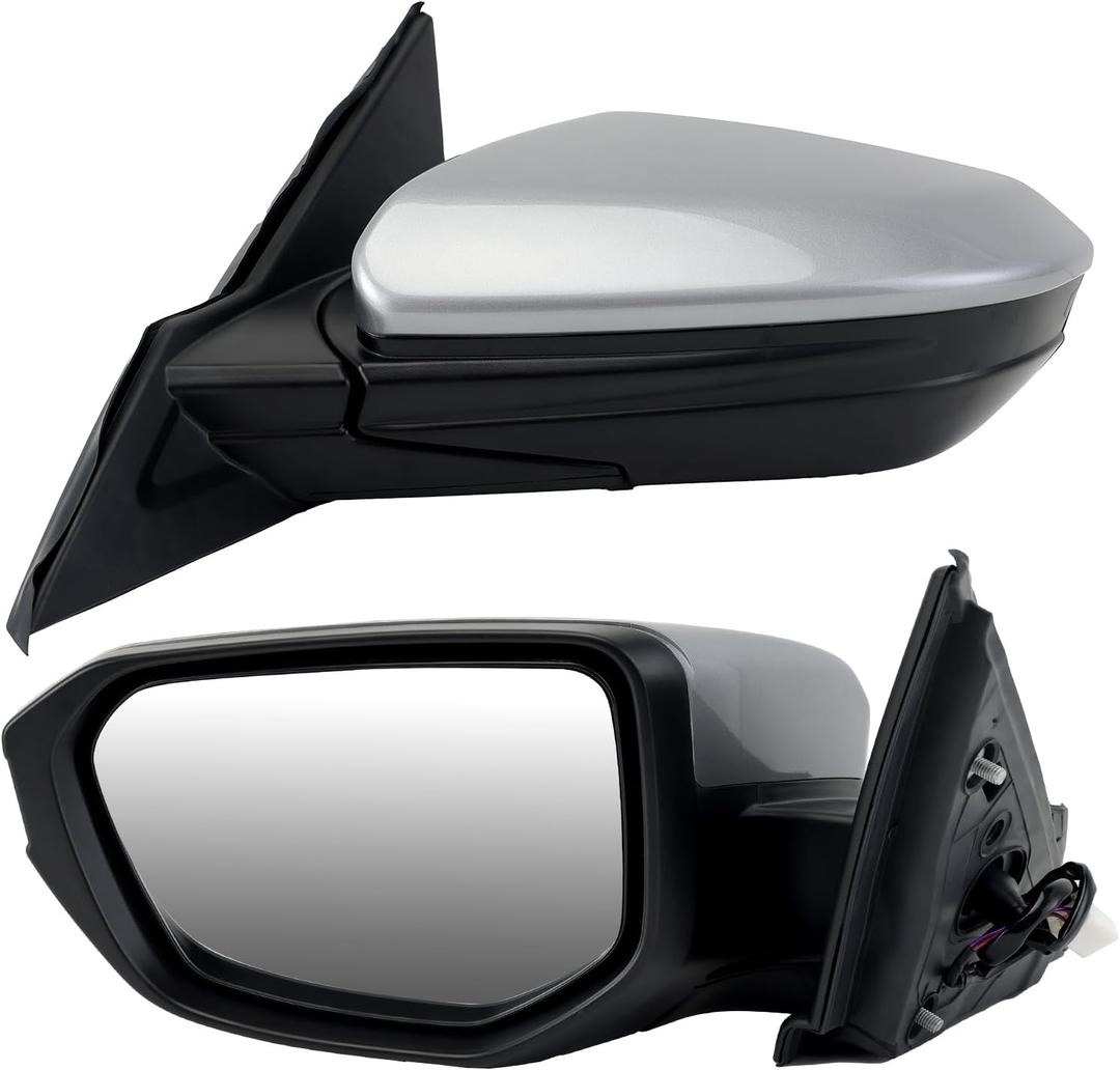 MOFOAP Driver Side Mirror Compatible With 2016 2017 2018 2019 2020 2021 Honda Civic Coupe Sedan Hatchback,Mirror with Power Glass,NonHeated,Manual Folding(Silvery)