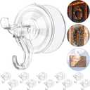 Suction Cup Hooks, 10 Pack Heavy Duty Suction Hook, Bathroom Hooks for Shower, Glass Window, Bathroom, Shower Hook Clear Suction Cup Hanger Hold Up to 13 Lbs
