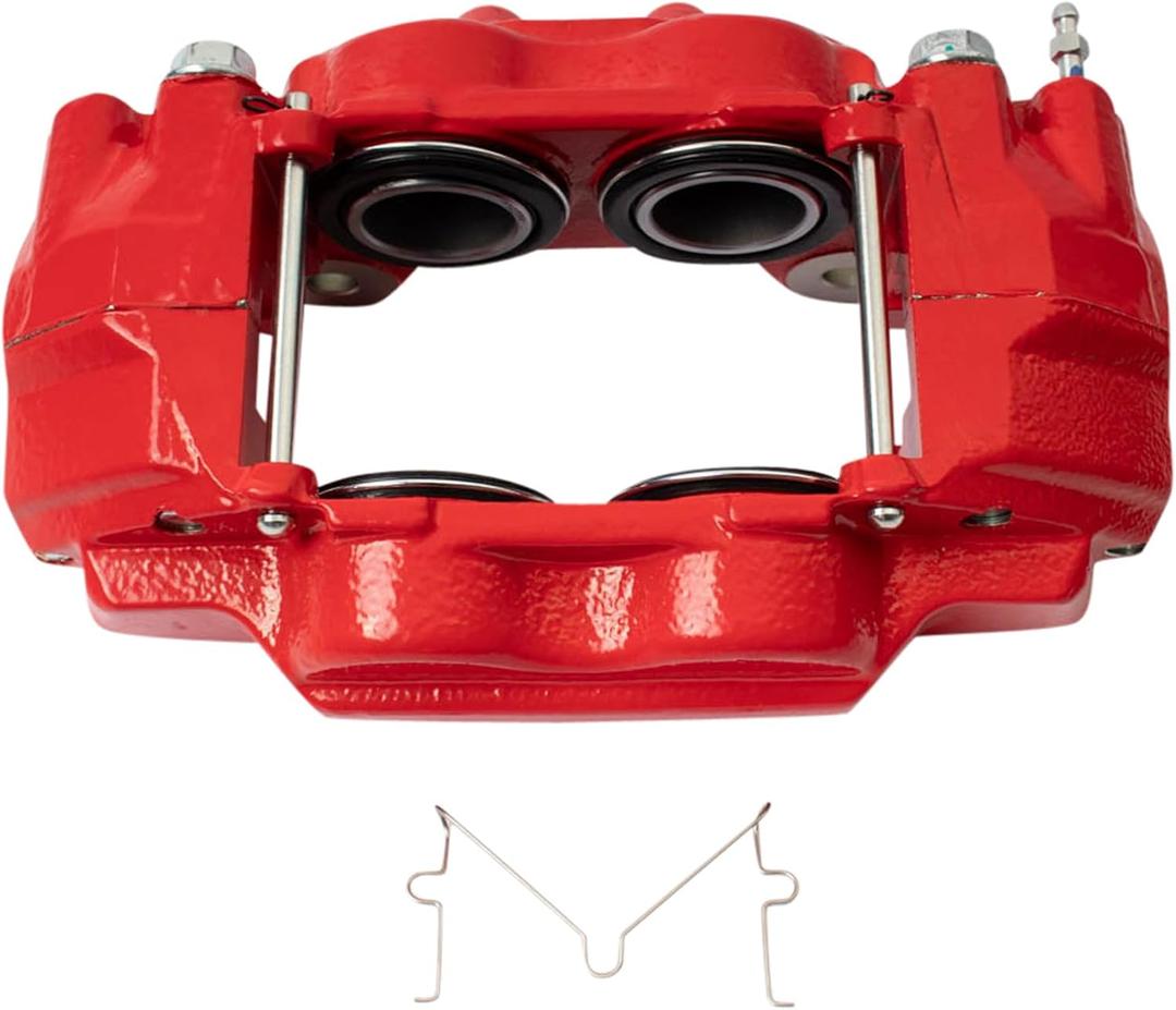 TRQ Front Left Right Brake Caliper Performance Red Driver Passenger Side Compatible with 2003-2005 Toyota 4Runner 2007-2014 FJ Cruiser 2003-2007 Sequoia 2000-2006 Tundra