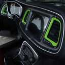 Voodonala for Challenger Center Consoles AC Outlet Vent Air Vent Grille Trim for 2015-2024+ Dodge Challenger Interior Accessories,ABS Light Green 4pcs