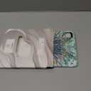 FUNMIKO for iPhone 13 Mini Case Wallet,Detachable Flip Folio Leather Cover,RFID Blocking 4 Card Slots Holder,Magnetic Kickstand,Protective Phone Shell for Women Girls 5.4",Green Oyster Shell