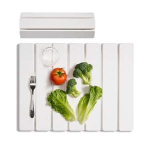 Meowoo Stone Drying Mat for Kitchen Counter, 15.7"x11.8" Foldable Diatomaceous Earth Mat, Super Absorbent, Quick-Dry Bath & Kitchen Pad for Dishes, Cups, Bottles, Non-Slip, Fits Any Countertop - White